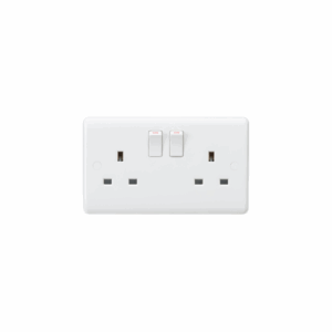 ML Accessories - Knightsbridge White Curved Edge 13A 2G DP Switched Socket with Twin Earths (CU9000)
