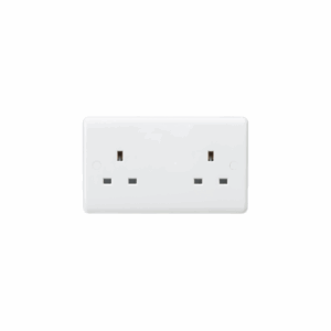 ML Accessories - Knightsbridge White Curved Edge 13A 2G Unswitched Socket (CU9000U)