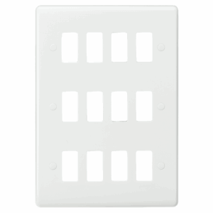 Curved Edge - Knightsbridge White 12G Grid Faceplate (CUG12)