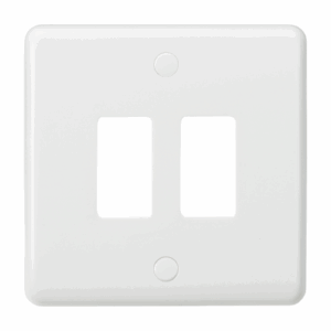 Curved Edge - Knightsbridge White 2G Grid Faceplate (CUG2)