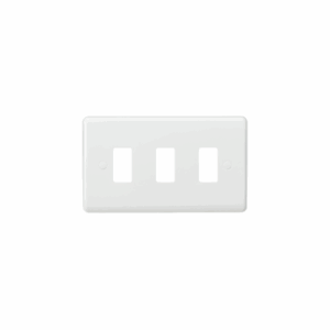 Curved Edge - Knightsbridge White 3G Grid Faceplate (CUG3)