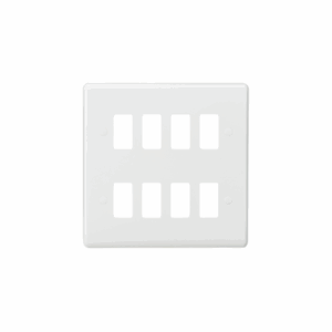Curved Edge - Knightsbridge White 8G Grid Faceplate (CUG8)