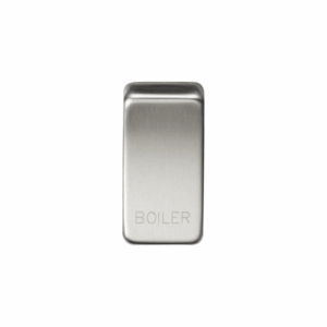 Grid Wiring Accessories - Knightsbridge Brushed Chrome Switch cover marked BOILER (GDBOILBC)