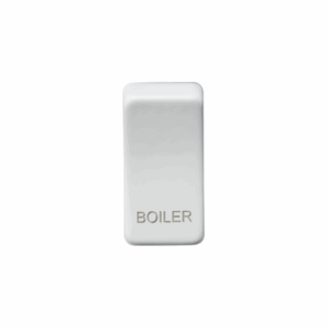 Grid Wiring Accessories - Knightsbridge Matt White Switch cover marked BOILER (GDBOILMW)