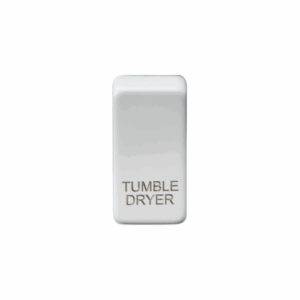 Grid Wiring Accessories - Knightsbridge Matt White Switch cover marked TUMBLE DRYER (GDDRYMW)