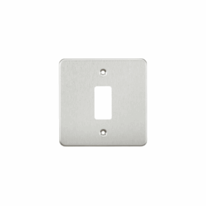 Grid Wiring Accessories - Knightsbridge Brushed Chrome Flat plate 1G grid faceplate (GDFP001BC)