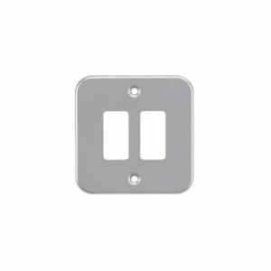 Metal Clad Range - Knightsbridge Silver/Grey Metalclad 2G grid faceplate (GDFP002M)