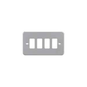 Metal Clad Range - Knightsbridge Silver/Grey Metalclad 4G grid faceplate (GDFP004M)