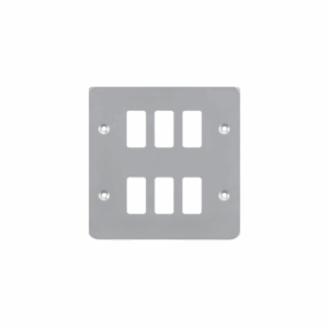 Metal Clad Range - Knightsbridge Silver/Grey Metalclad 6G grid faceplate (GDFP006M)