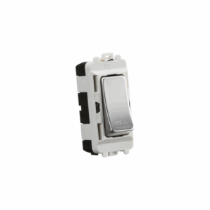 Grid Wiring Accessories - Knightsbridge Polished Chrome 20AX 2 way retractive SP module (marked PRESS) (GDM006PC)