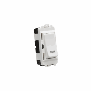 Grid Wiring Accessories - Knightsbridge White 20AX 2 way retractive SP module (marked PRESS) (GDM006U)