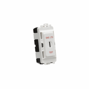Grid Wiring Accessories - Knightsbridge White 20AX 2 way SP key module (marked EMG LTG TEST) (GDM007U)