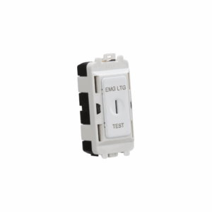 Grid Wiring Accessories - Knightsbridge Matt White 20AX DP key module (marked EMG LTG TEST) (GDM008MW)