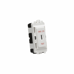 Grid Wiring Accessories - Knightsbridge White 20AX DP key module (marked EMG LTG TEST) (GDM008U)