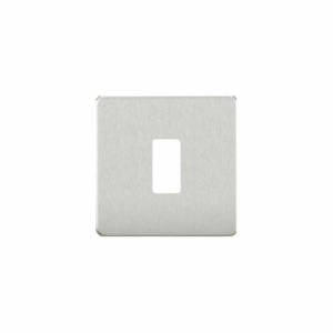 Grid Wiring Accessories - Knightsbridge Brushed Chrome Screwless 1G grid faceplate (GDSF001BC)