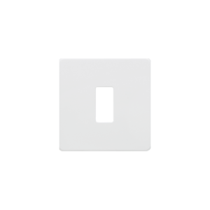 Grid Wiring Accessories - Knightsbridge Matt White Screwless 1G grid faceplate (GDSF001MW)