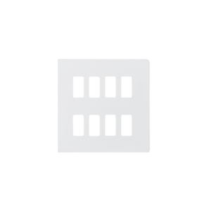 Grid Wiring Accessories - Knightsbridge Matt White Screwless 8G grid faceplate (GDSF008MW)