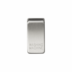 Grid Wiring Accessories - Knightsbridge Brushed Chrome Switch cover marked WASHING MACHINE (GDWASHBC)