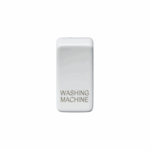 Grid Wiring Accessories - Knightsbridge Matt White Switch cover marked WASHING MACHINE (GDWASHMW)