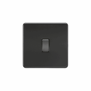 ML Accessories - Knightsbridge Matt Black 10AX 1G 2-way Switch with rocker (SF2000MBB)