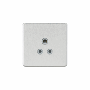 ML Accessories - Knightsbridge Brushed Chrome 5A Unswitched Round Socket with Insert (SF5ABCG)