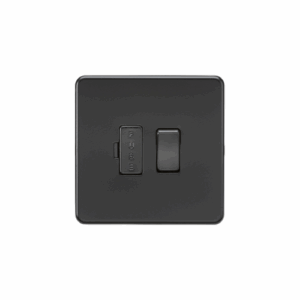 ML Accessories - Knightsbridge Matt Black 13A Switched Fused Spur Unit with fuse cover (SF6300MBB)
