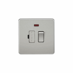 ML Accessories - Knightsbridge Screwless Brushed Chrome 13A Switched Fused Spur Unit with Neon (SF6300NBC)