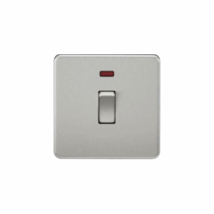 ML Accessories - Knightsbridge Screwless Brushed Chrome 20A 1G DP Switch with Neon (SF8341NBC)