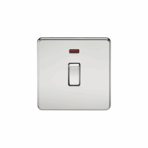 ML Accessories - Knightsbridge Screwless Polished Chrome 20A 1G DP Switch with Neon (SF8341NPC)