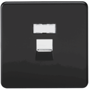 ML Accessories - Knightsbridge Screwless Matt Black RJ45 Network Outlet (SFRJ45MB)