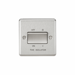 ML Accessories - Knightsbridge Raised Edge Brushed Chrome 10A Fan Isolator Switch (CL11BC)