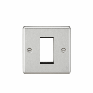 Euro Modular Range - Knightsbridge Raised Edge Brushed Chrome 1G Modular Faceplate (CL1GBC)