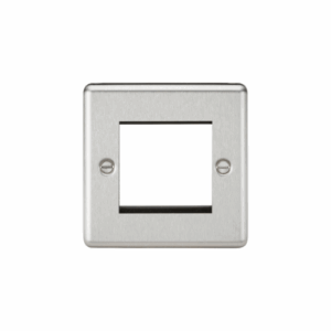 Euro Modular Range - Knightsbridge Raised Edge Brushed Chrome 2G Modular Faceplate (CL2GBC)