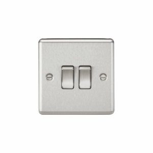 ML Accessories - Knightsbridge Brushed Chrome 10AX 2G 2-way Switch (CL3BC)