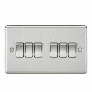 ML Accessories - Knightsbridge Brushed Chrome 10AX 6G 2-way Switch (CL42BC)