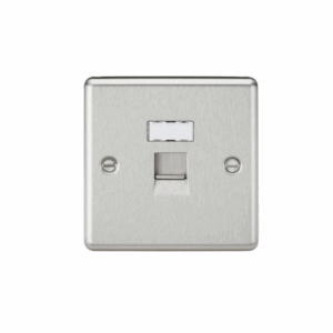 ML Accessories - Knightsbridge Brushed Chrome RJ45 Network Outlet (CL45BC)