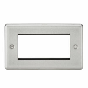 Euro Modular Range - Knightsbridge Raised Edge Brushed Chrome 4G Modular Faceplate (CL4GBC)