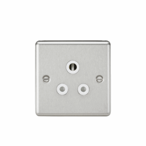 ML Accessories - Knightsbridge Brushed Chrome 5A Unswitched Socket Finish White Insert (CL5ABCW)