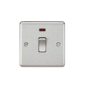 ML Accessories - Knightsbridge Raised Edge Brushed Chrome 20A 1G DP Switch with Neon (CL834NBC)