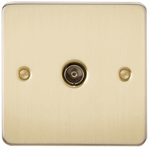 Flat Plate - Knightsbridge Brushed Brass TV Outlet (non-isolated) (FP0100BB)