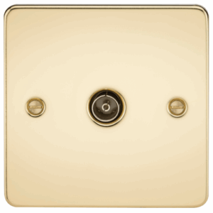 Flat Plate - Knightsbridge Polished Brass TV Outlet (non-isolated) (FP0100PB)