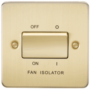 Flat Plate - Knightsbridge Brushed Brass 10A Fan Isolator Switch (FP1100BB)
