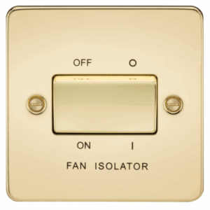 Flat Plate - Knightsbridge Polished Brass 10A Fan Isolator Switch (FP1100PB)