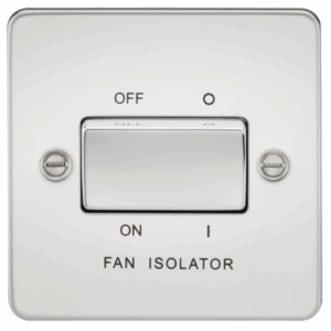 ML Accessories - Knightsbridge Flat Plate Polished Chrome 10A Fan Isolator Switch (FP1100PC)