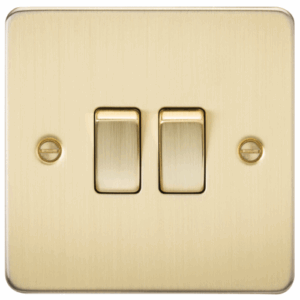 Knightsbridge Brushed Brass 10AX 2G 2-way switch