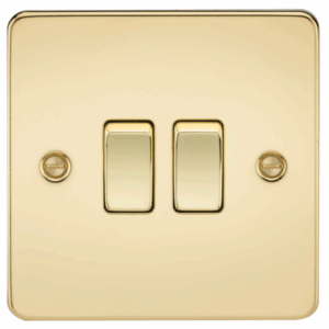 Knightsbridge Polished Brass 10AX 2G 2-way Switch