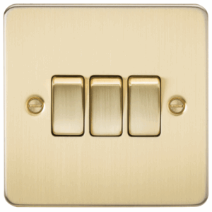 Knightsbridge Brushed Brass 10AX 3G 2-way Switch