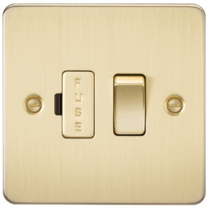 Flat Plate - Knightsbridge Brushed Brass 13A Switched Fused Spur Unit (FP6300BB)