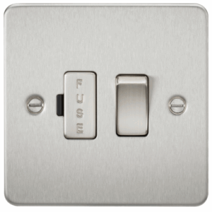 ML Accessories - Knightsbridge Flat Plate Brushed Chrome 13A Switched Fused Spur Unit (FP6300BC)