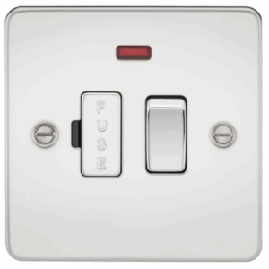 ML Accessories - Knightsbridge Flat Plate Polished Chrome 13A Switched Fused Spur Unit with Neon (FP6300NPC)